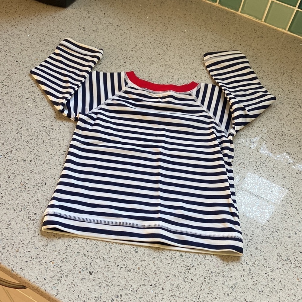Hanna Andersson Infant Striped Rash Guard Infant Size 6 to 12 Months - Picture 4 of 6